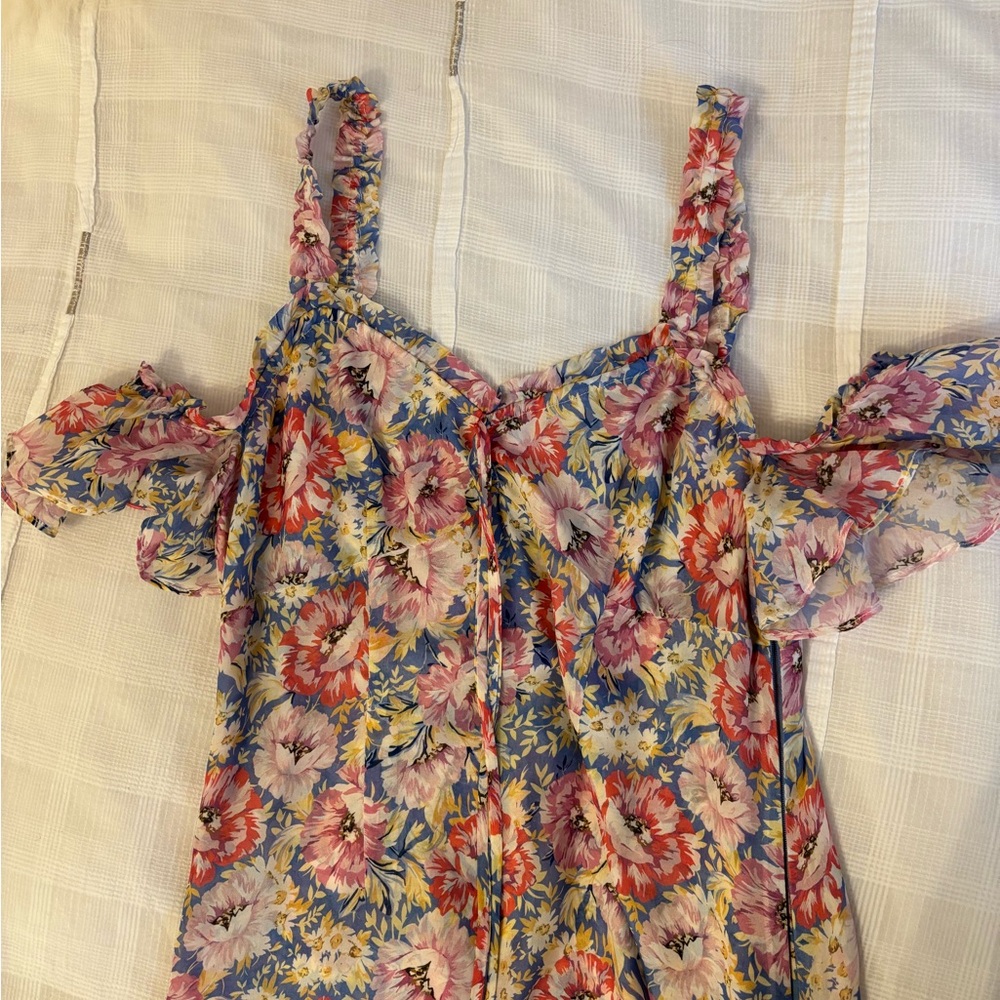 INTERMIX Floral Midi Dress - Pink, Blue, Yellow